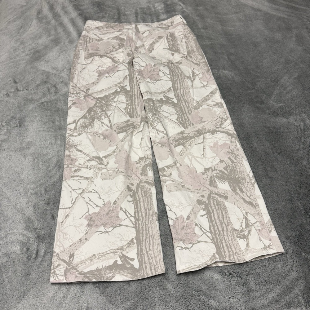 Hollister Women's Size 6R Low Rise Baggy Gray Pink Camo Wide Leg Jeans